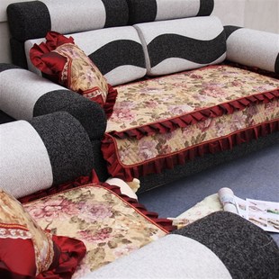  欧式 赛尔斯防滑绗缝皮沙发垫布艺贵妃沙发X坐垫沙发巾