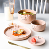 碗碟卡通可爱家用陶瓷日式创意盘，餐具套装韩国饭碗早餐一人食组合