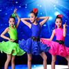 儿童拉丁舞裙演出服装比赛表演服女童蓬蓬裙少儿舞蹈裙练功服