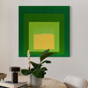 绿色简约抽象装饰画现代卧室客厅油画玄关餐厅无框挂画定制
