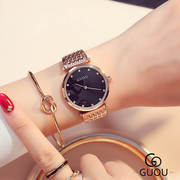 钢带女士手表时尚简单水钻表盘女表石英钢带女款欧美学院手表
