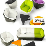 创意玻璃钢菱形沙发北欧休闲沙发椅时尚设计师家具会客洽谈椅子