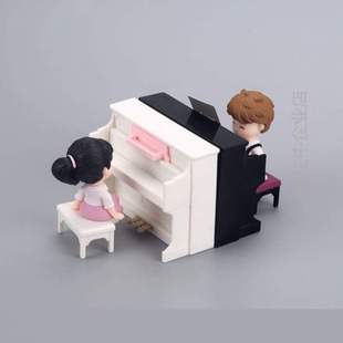 模型仿真乐器微缩摆家具儿童玩具娃娃可爱迷你配件钢琴屋过家家