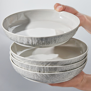 高级感盘子菜盘家用2024陶瓷碗碟餐具轻奢餐盘深盘8寸菜碟子