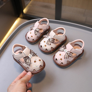 夏季宝宝学步鞋婴儿软底凉鞋儿童叫叫鞋男女婴儿亮灯鞋子0-1-2岁