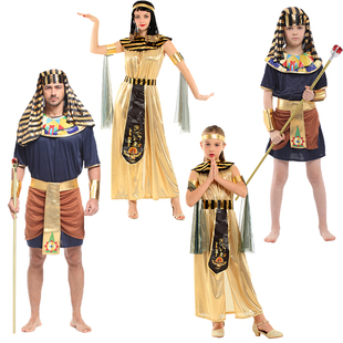 万圣节亲子服装儿童化妆舞会埃及王子服演出服cos埃及法老表演服