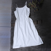 白色长款吊带裙打底纯棉，内衬裙夏季防透百搭舒适背心女上衣中长款