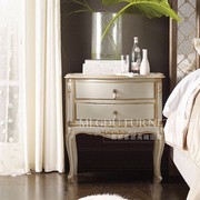 速发法式新古典实木床边柜装饰柜多功能卧室储物柜欧式实木雕花床