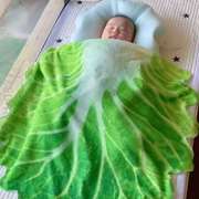 幼童包被白菜叶新生儿毯子抱搞怪白菜仿真包单被婴儿毯子抱毯盖毯