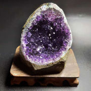 禾魅天然紫水晶原石乌拉圭紫晶簇紫晶洞聚宝盆摆件紫水晶洞1000g