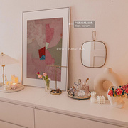 港画抽 象粉色块小众北欧ins风落地手绘艺术版画卧室床头装饰画