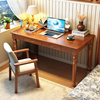 美式复古实木书桌学生，家用写字台小户型卧室学习桌，现代简约电脑桌