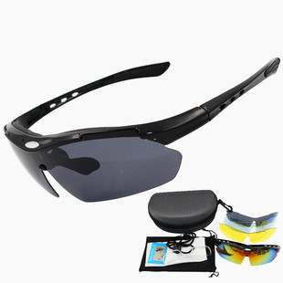 0089高清偏光，骑行眼镜运动风镜自行车，护目太阳镜外贸5镜片