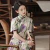 新中式改良复古国风奥黛旗袍2024年年轻款少女走秀连衣裙优雅