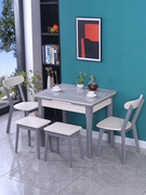 岩板伸缩餐桌小户型折叠餐桌椅，组合现代简约多功能，实木长方形桌子