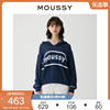 moussy夏季logo海军风，网眼毛衣套头针织衫028gaz70-5290