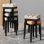 凳子家用现代简约小板凳餐桌椅子网红客厅可叠放塑料软包方凳矮凳