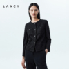 LANCY/朗姿2023秋季圆领小香风针织外套女高端设计感西服夹克