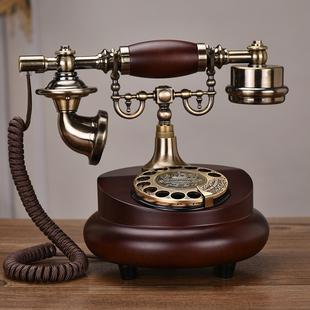 蒂雅菲无线欧式电话机，家用固定仿古复古创意老式旋转拨号电话机