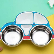 304不锈钢儿童餐盘创意可爱卡通汽车分格盘子家用幼儿园宝宝餐碗