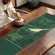 法海寺壁画茶几餐桌长条茶布桌旗中式新中式禅意干泡茶席垫子日式