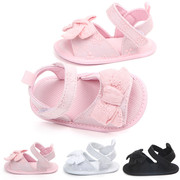 0-1岁宝宝护脚鞋子夏季婴儿学步鞋，软底防滑透气小公主纯棉布凉鞋2