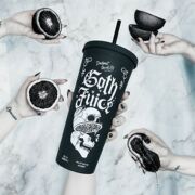 美killstar暗黑哥特gothjuice朋克摇滚重金属，骷髅塑料咖啡杯