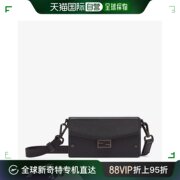 欧洲直邮FENDI/芬迪 长方形软行李箱手机袋黑色皮革手机袋