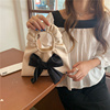 包包女夏可爱手拎小包2024韩版褶皱，包少女(包少女，)凹造型蝴蝶结迷你包
