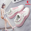 中国乔丹女生休闲鞋2023减龄小白鞋皮面防水时髦显年轻鞋