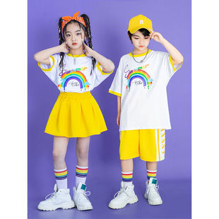 巴拉巴柆六一儿童演出服幼儿园班服舞蹈合唱啦啦队彩虹男女套装表