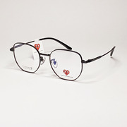 查尔斯桃心眼镜框超轻纯钛复古男女，防蓝光金属细边眼镜架韩版6027