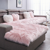 简约北欧加厚ins长毛绒皮沙发垫客厅防滑沙发套罩冬季羊毛坐垫子