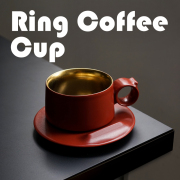 飞形物ringcup指环咖啡杯，陈鹏飞(陈鹏飞)设计原创礼物杯子景德镇陶瓷红