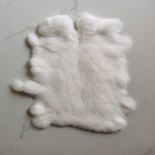 真兔毛兔皮整张家兔獭兔毛皮料衣服内胆保暖护膝垫子 兔子皮 毛料