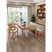 北欧去客厅化实木大书桌，学习桌带抽屉，家用长条桌休闲区多功能桌子