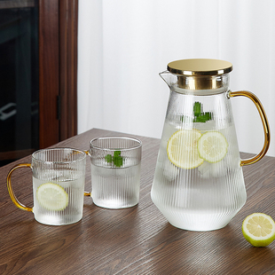 冷水壶玻璃水壶家用茶壶耐热高温大容量凉白开水杯套装凉水壶
