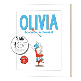 英文原版oliviaformsabandwithcd，audio小猪奥莉薇玩单人乐队绘本+cd英文版进口英语原版书籍