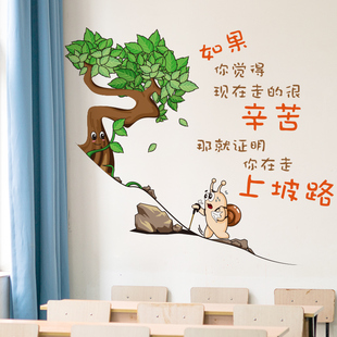 励志语录贴纸装饰教室文化墙班级，布置小学初中，墙贴画自粘学习标语