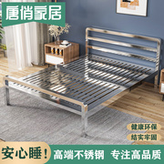 304不锈钢床加厚1.2米单人1.5m1.8m双人床金属钢架床卧室非铁艺床