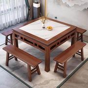 实木餐椅新中式南方桌圈椅主人椅正方形中式方桌老式农村餐桌