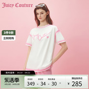 Juicy Couture橘滋2024甜蜜心愿印花手工喷印阔版女式T恤