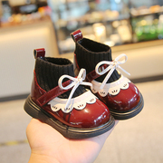 春秋冬季女宝宝短靴子，加绒一周岁小童红色皮鞋，婴儿二棉鞋学步鞋子