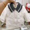 韩国童装 23冬女童宝白色可脱卸领子洋气棉衣 贵气棉服外套W4