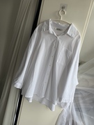 意大利100%亚麻白色长袖蝙蝠，袖白衬衫休闲欧美有腰带时尚