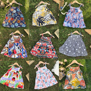 夏季女童连衣裙棉绸吊带裙人造棉婴儿，睡裙女宝宝绵绸童装儿童裙子