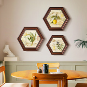 客厅餐厅装饰画入户玄关背景墙壁画复古风格植物花卉挂画美式组合