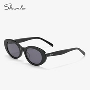 Shawnlee欧美复古时尚黑色猫眼墨镜女海边防晒近视太阳镜眼镜
