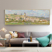 莫奈风景油画现代简约客厅，装饰画沙发背景墙挂画床头壁画世界名画