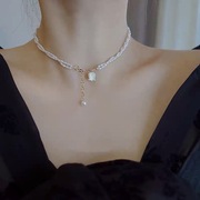 时尚气质淡水真珍珠项链，多层双层锁骨链，颈链强光兰铃花米珠
